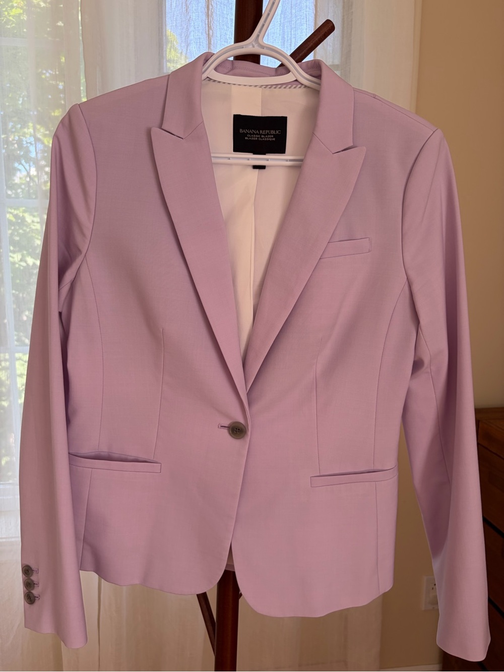 Banana Republic Pastel Lilac Single-Button Blazer